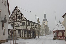 Pinzberg Hauptstraße Schnee